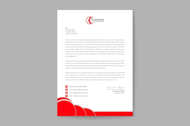 Design elegante rosso della carta intestata di affari