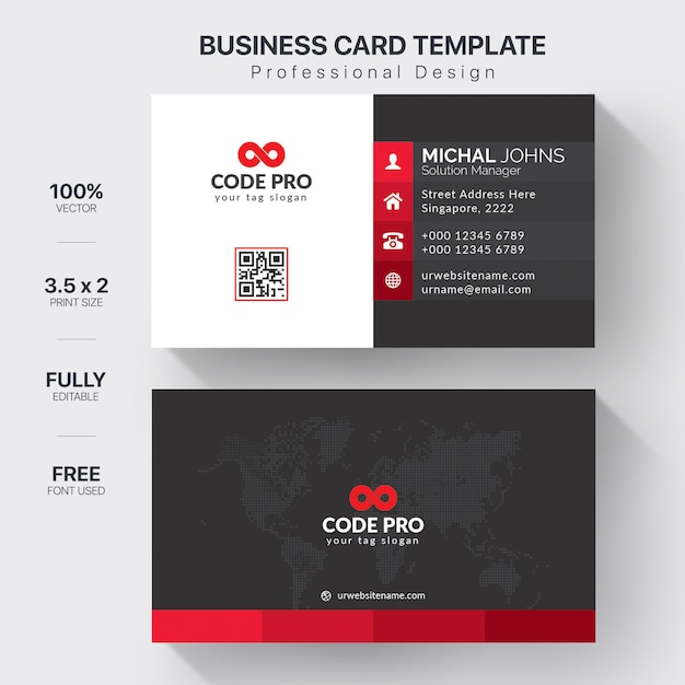 Red elegant corporate card