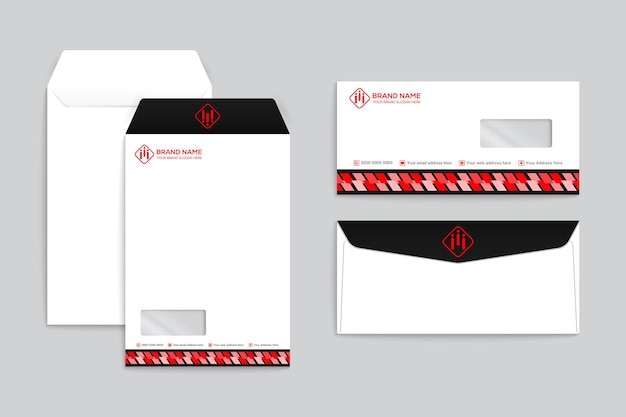 Red elegant corporate envelope