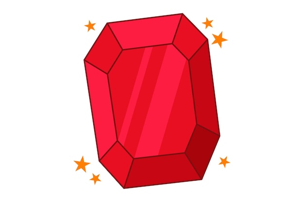 Vector red emerald fortune sticker design