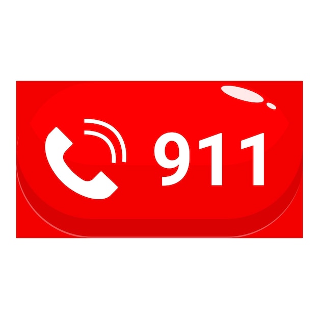 빨간색 응급 버튼은 911에 도움을 요청하는 것을 나타니다.