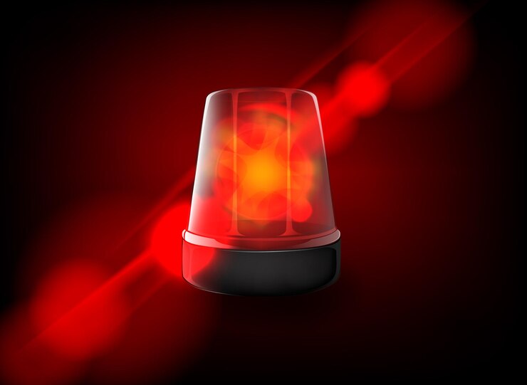 Vector red emergency flashing siren vector
