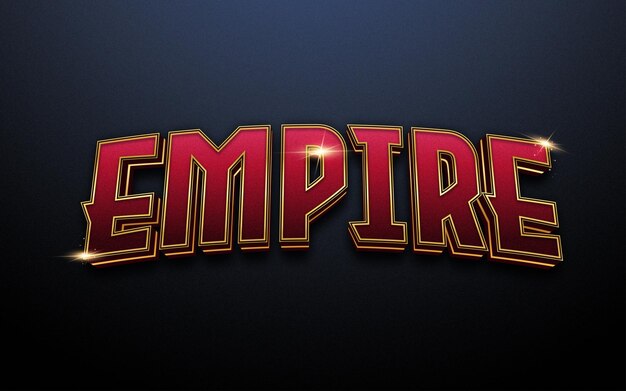 Red Empire 3D editable text effect