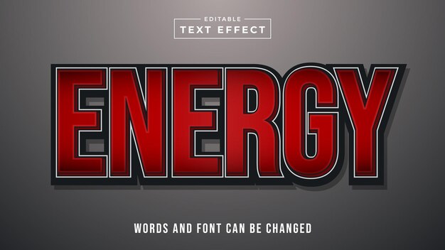 red energy editable text style effect