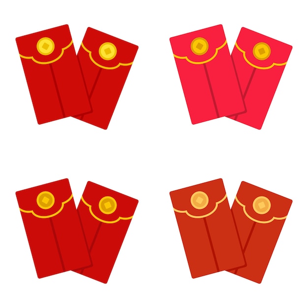 分離されたフラット スタイルの赤い封筒