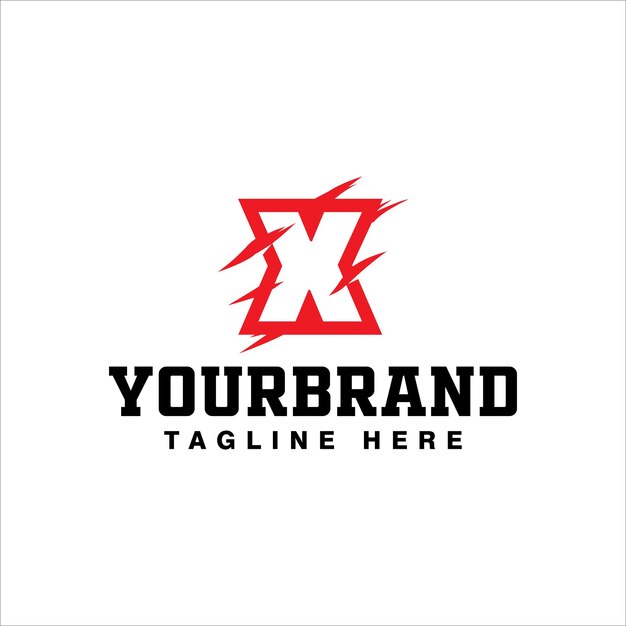 Вектор Красный выгравированный логотип x дизайн изолирован на белом фоне векторной иллюстрации