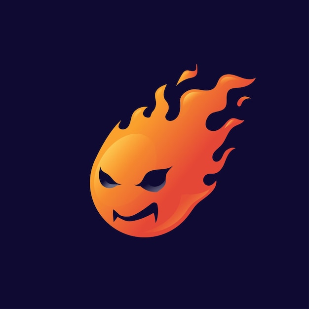 red evil devil comet smile icon