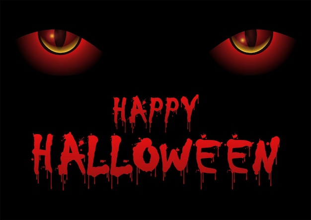 Vector red evil eyes staring and lurking from the dark for halloween theme, vector illustration