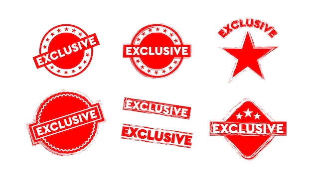 Red exclusive set logo badge.