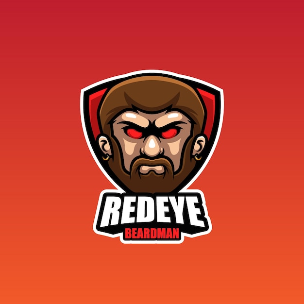 Vector red eye beard man