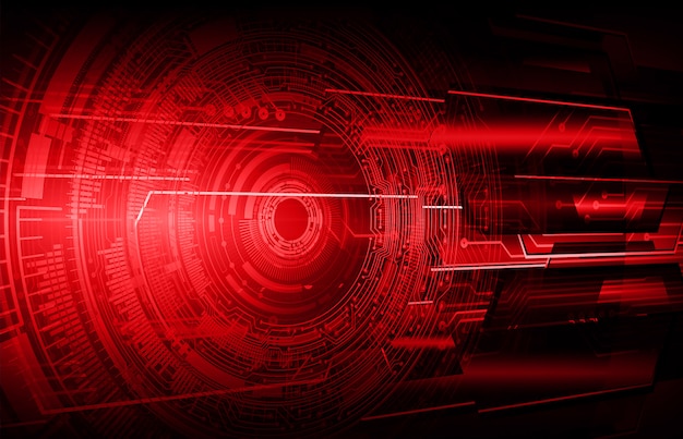 red eye cyber circuit future technology concept background