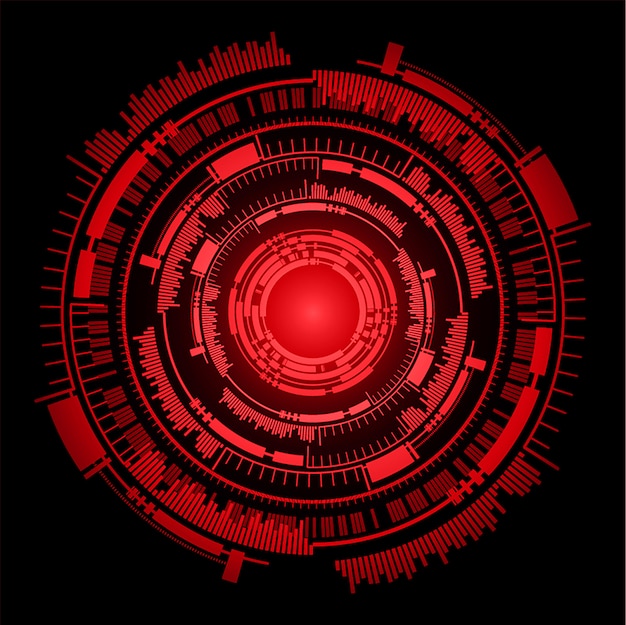 red eye cyber circuit future technology concept background