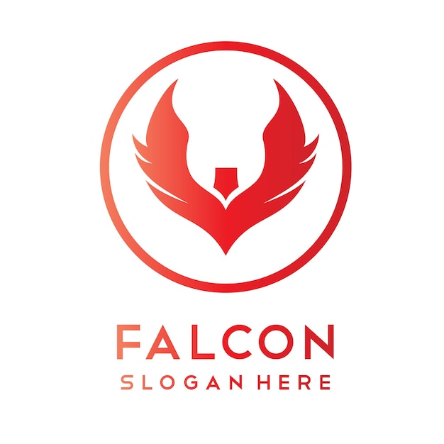 Vector red falconlogo icon on white background