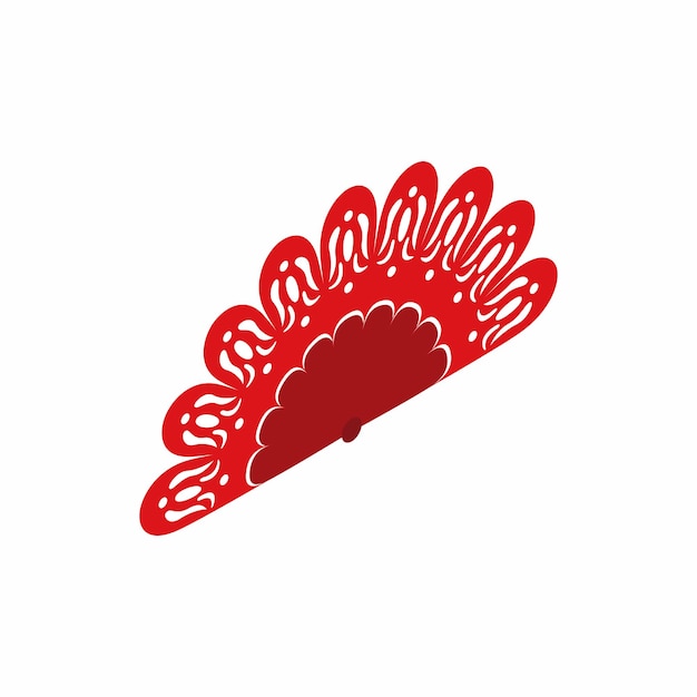 Red fan icon in isometric 3d style on a white background