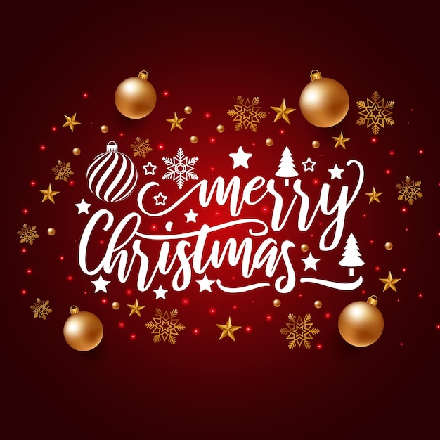 Vector red feliz natal merry christmas lettering typography wishes set in handwriting style