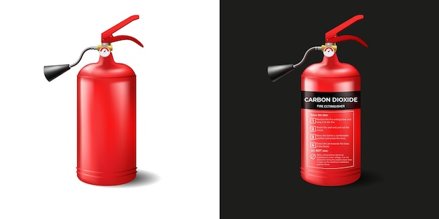 Red fire extinguisher template.