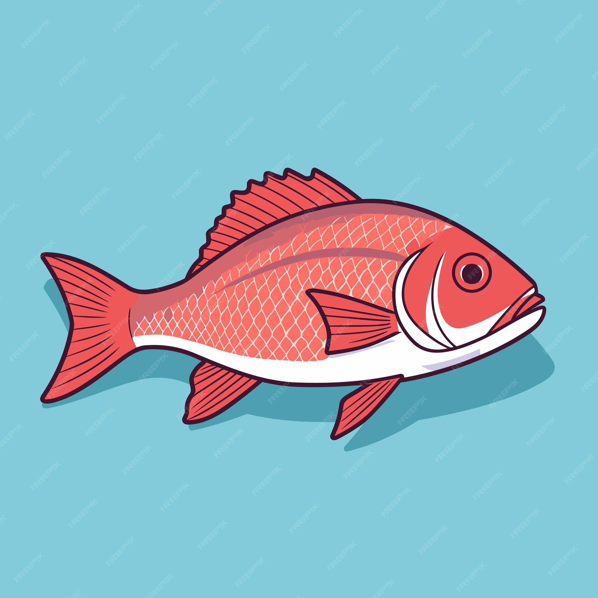Premium Vector | A red fish on a blue background