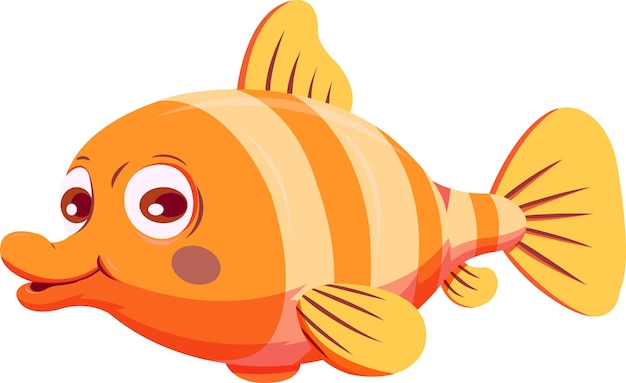 Vector a red fish with big eye and mouth vectorillustration