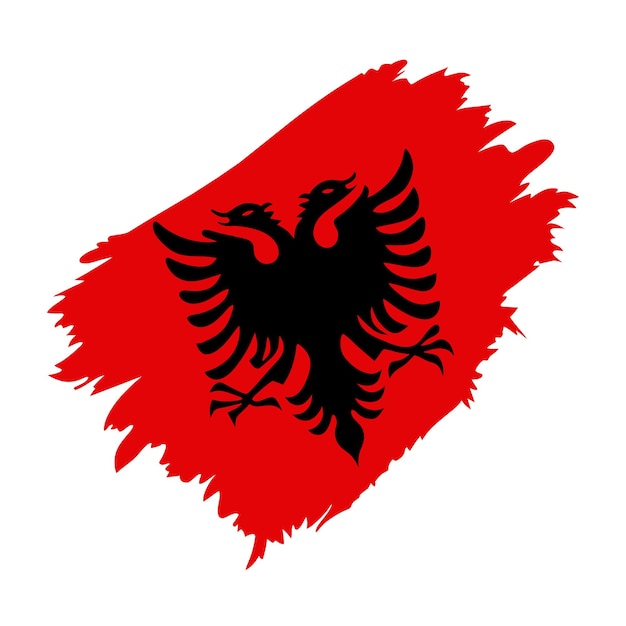 Vector a red flag of albania with a black eagle on it