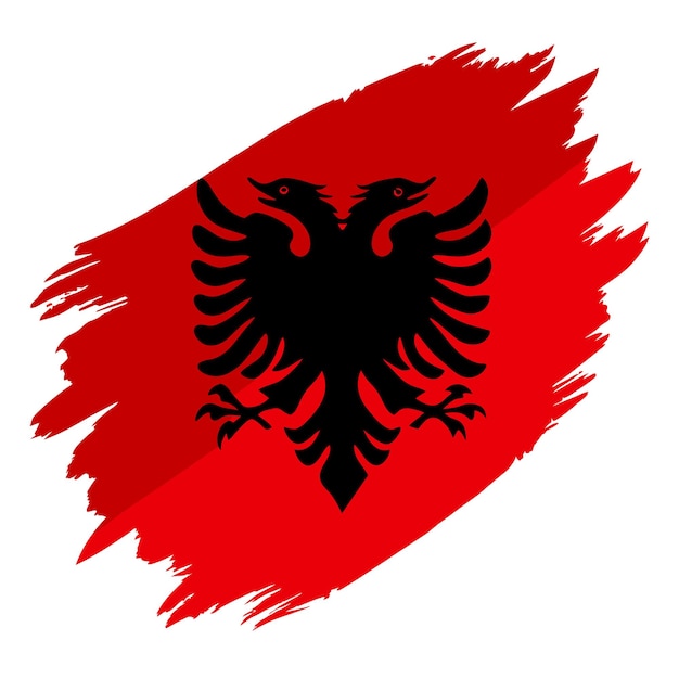 Vector a red flag of albania with a black eagle on it