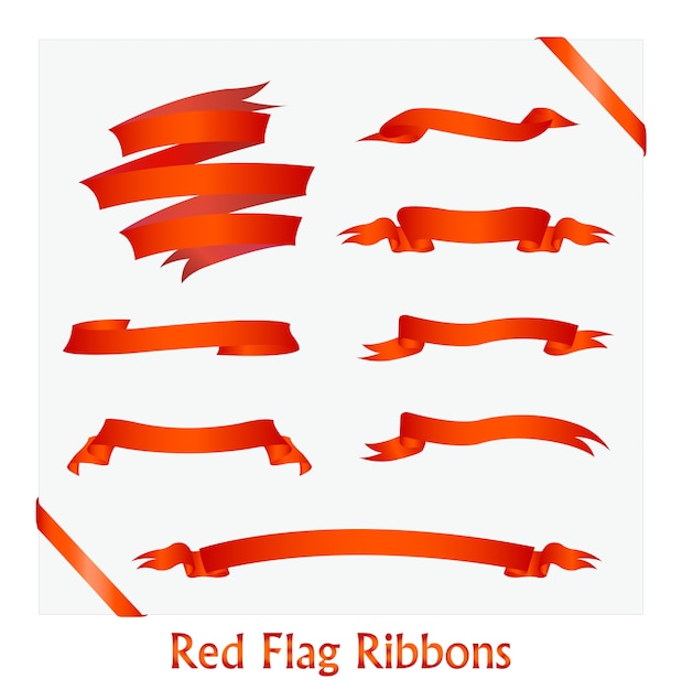 Red Flag Ribbon Banner