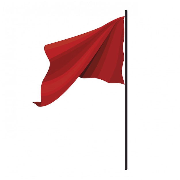 Red flag waving