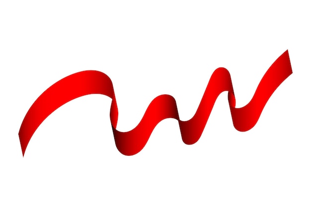 red flag wavy abstract ribbon for decoration