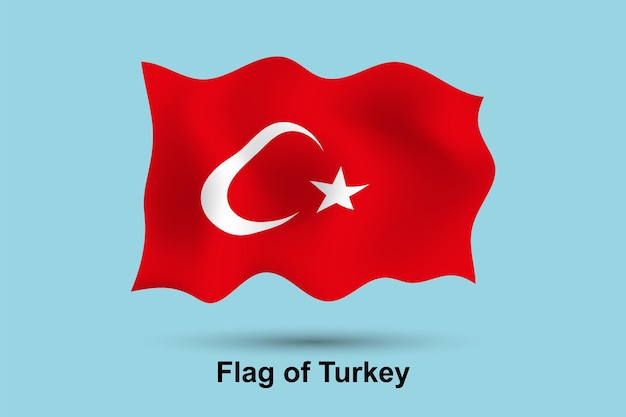 A red flag with the flag of turkey