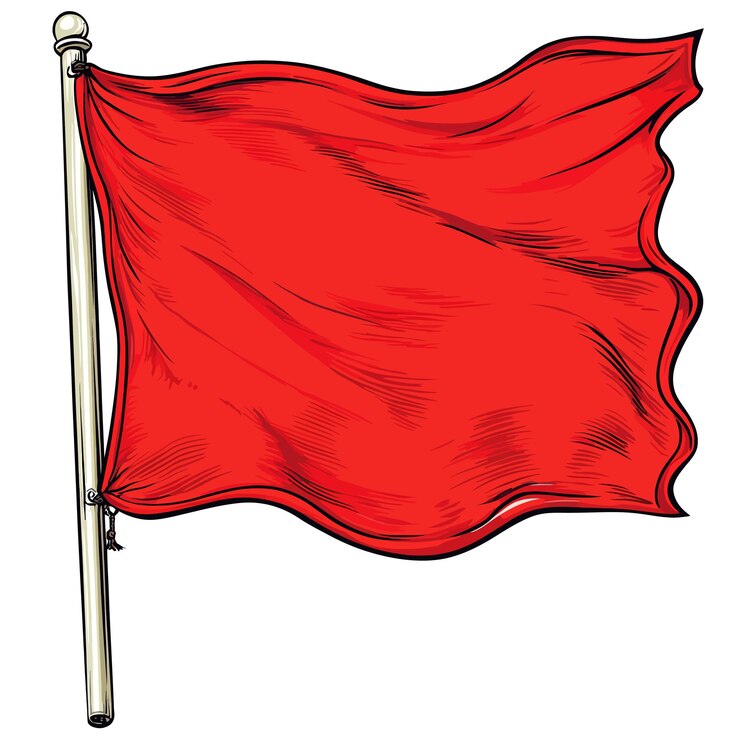 Vector a red flag with a white background that says quot a red flag quot