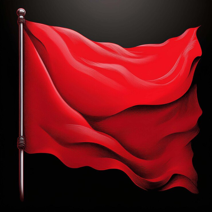 Vector a red flag with the word quot the word quot on it