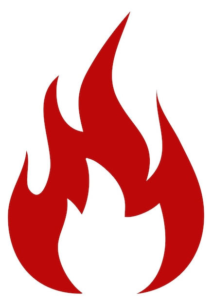 Red flame emblem Fire sign Danger symbol