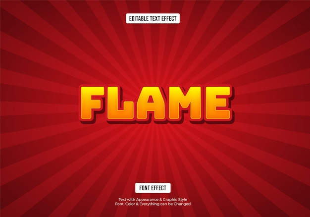 red flame glowing 3d font text effect