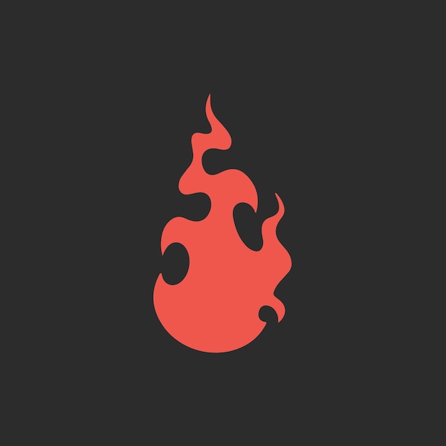 Вектор Красный логотип символ пламени на черном фоне племенных этикета трафарет татуировки плоский векторные иллюстрации