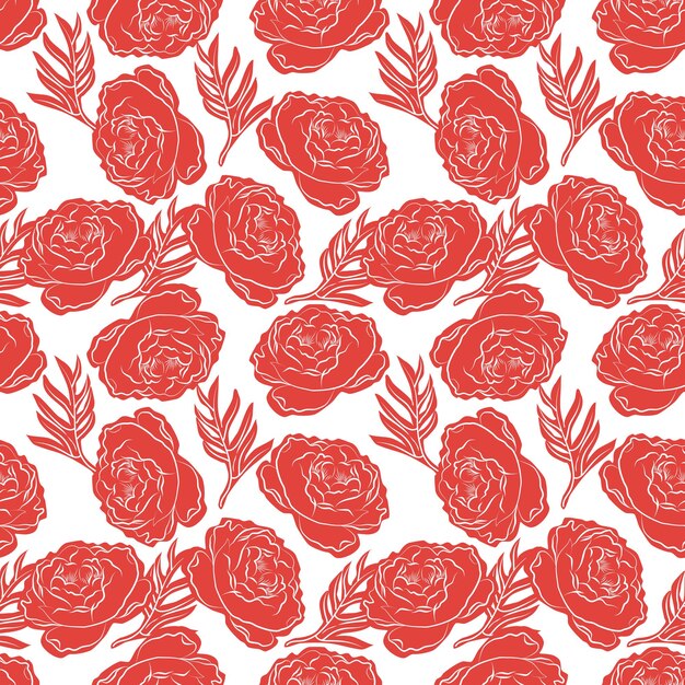 벡터 red_floral_pattern_on_white_background