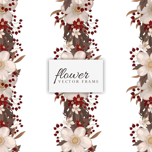 Red floral seamless pattern