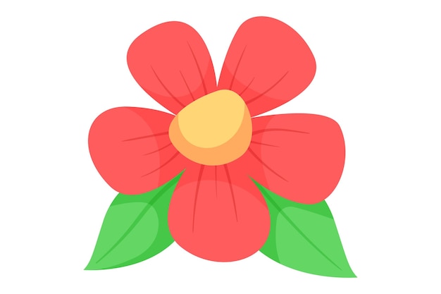 Red Flower Decor Sticker Design