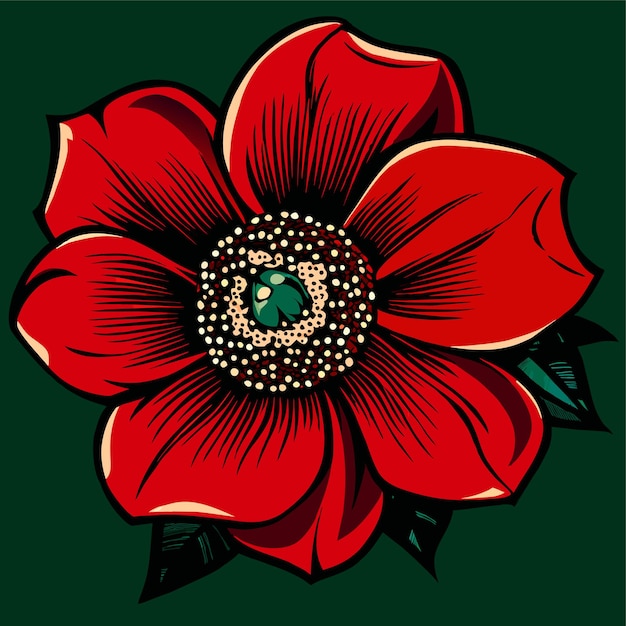 Vettore disegno di fiore rosso