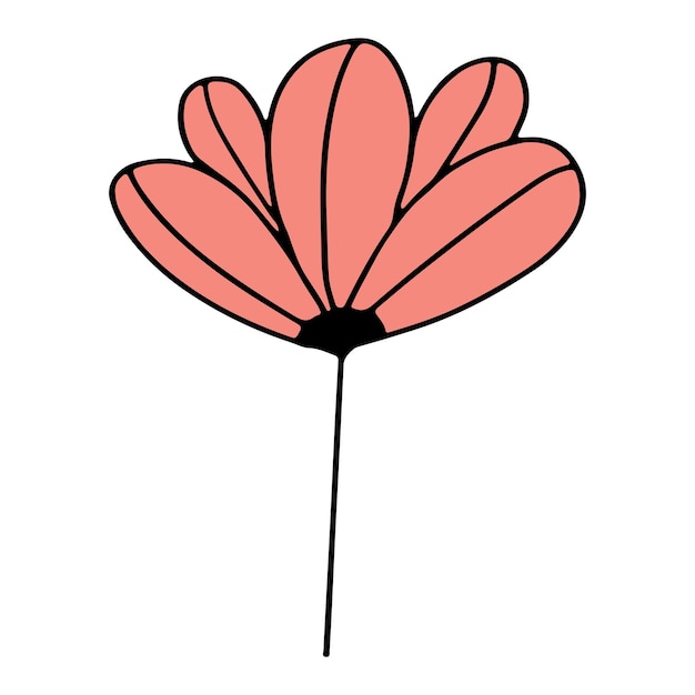 Red flower on leg in style of doodle