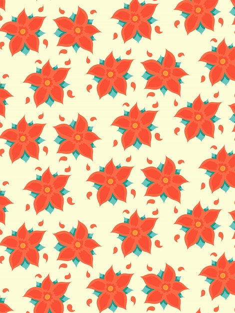 red flower pattern