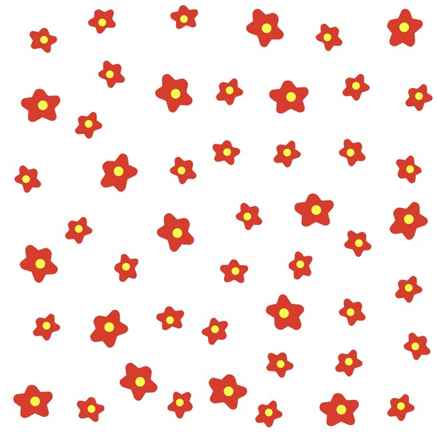 Red flower summer seamless pattern