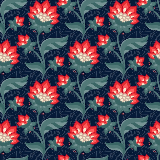 Vector red flowers background