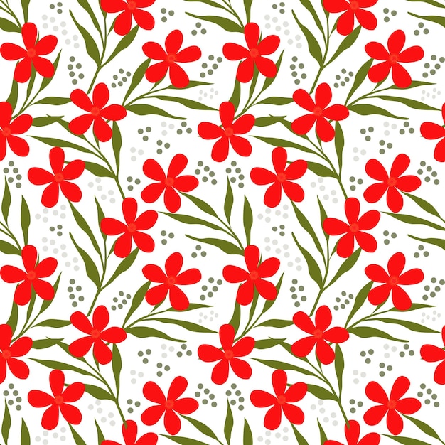 Red flowers on a white background