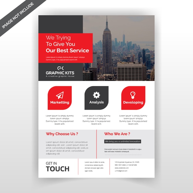 Vector red flyer template