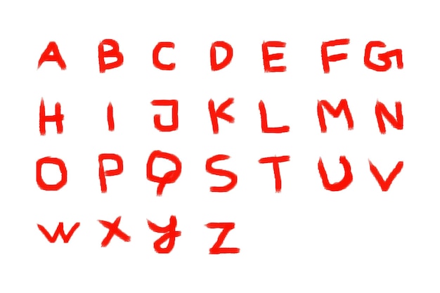 A red font with the letters b and c on it