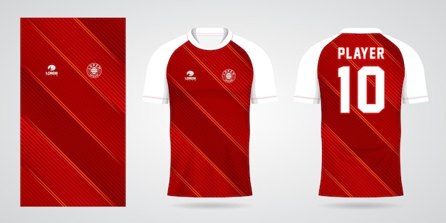 red football jersey sport design template