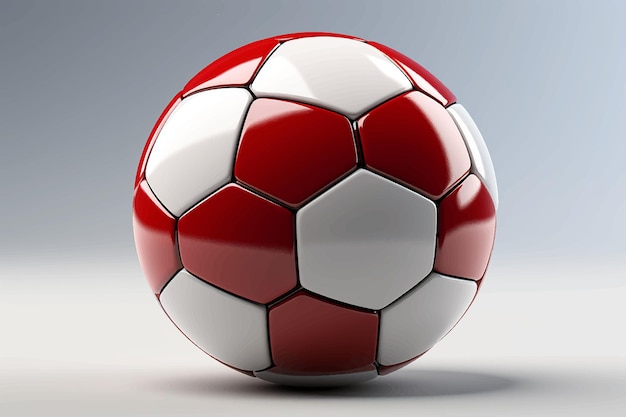 Vector red football soccer ball isolated on white