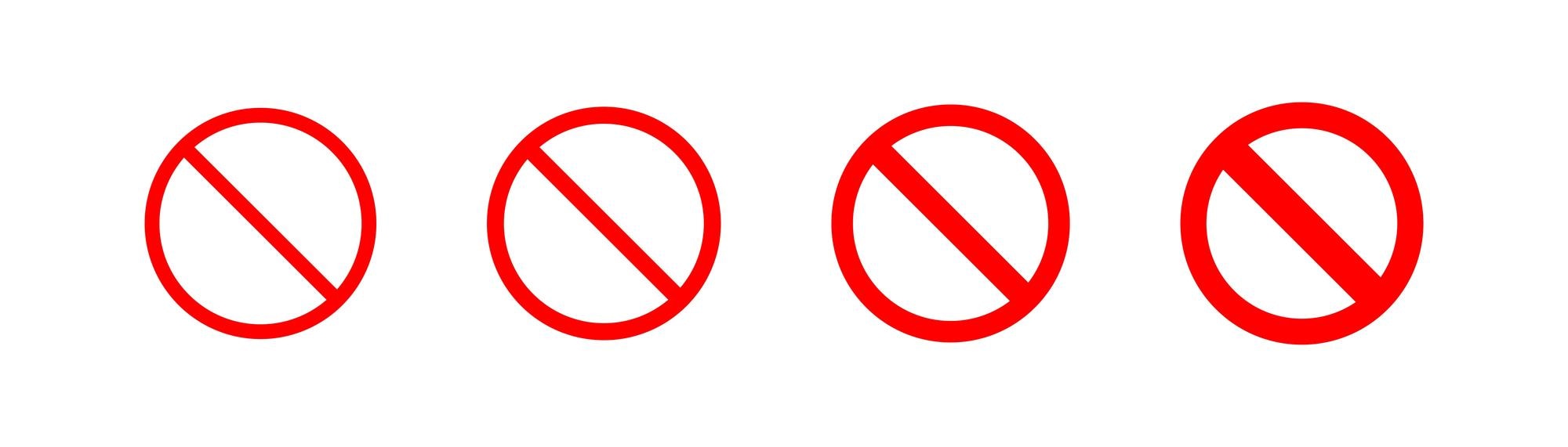 forbidden sign not allowed in red and black . ban icon symbol . stop entry  sign . slash icon . prohibited mark 21745813 Vector Art at Vecteezy