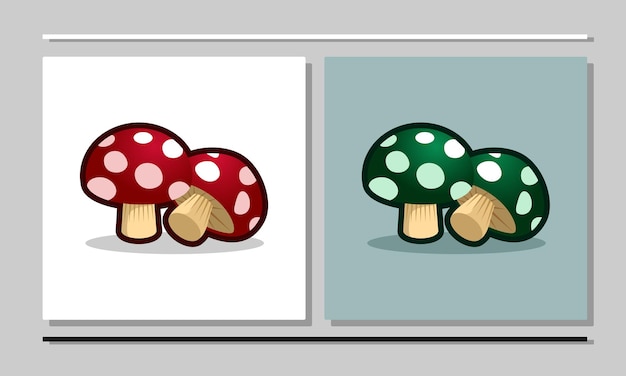 Red forest mushroom illustration