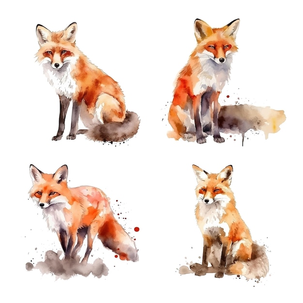 Red Fox aquarelverf collectie