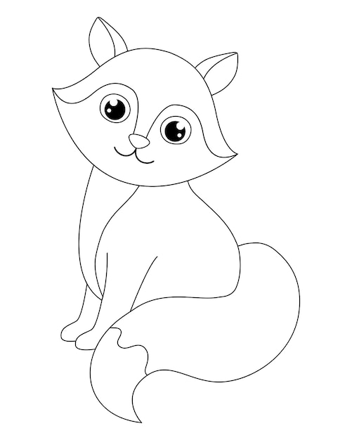 Red fox coloring page. The development of schoolchildren, preschoolers. Fine motor skills.